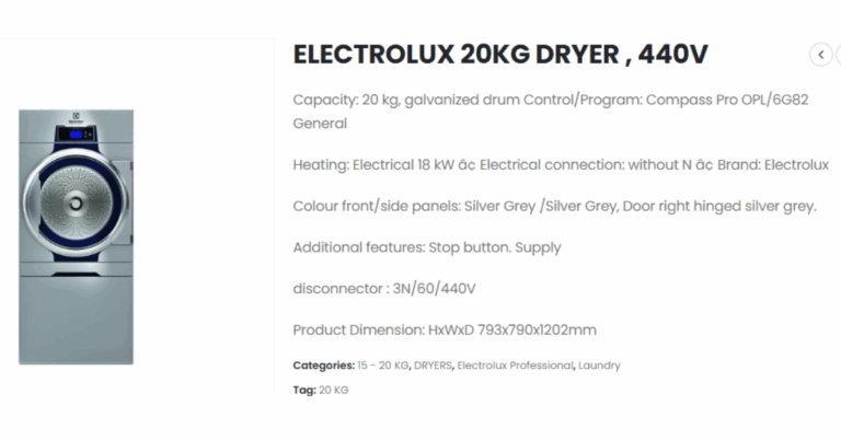 Electrolux Washing Machine 20Kg: A Heavy-Duty Laundry Solution for Modern Homes and Businesses